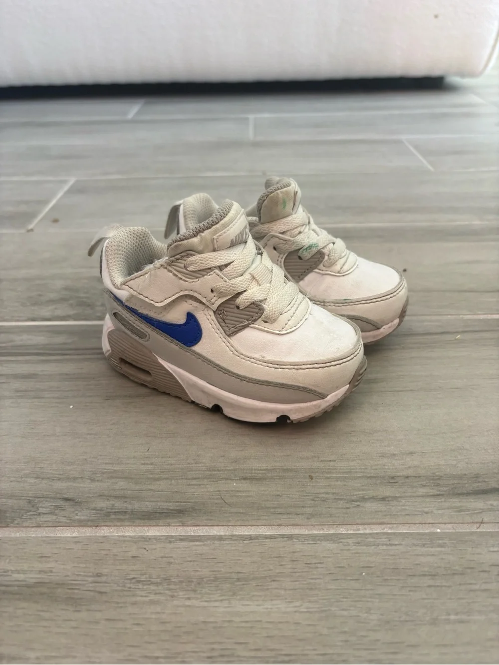 Nike Air Max 90 EasyOn Toddler Play Sneakers White Racer Blue Size 4.5